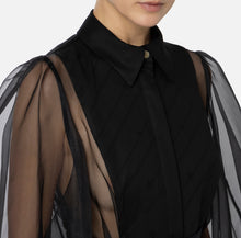 Load image into Gallery viewer, Bodysuit-style blouse in organza fabric with bib
