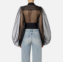 Load image into Gallery viewer, Bodysuit-style blouse in organza fabric with bib
