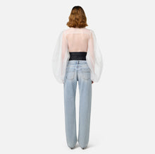 Load image into Gallery viewer, Bodysuit-style blouse in organza fabric with bib
