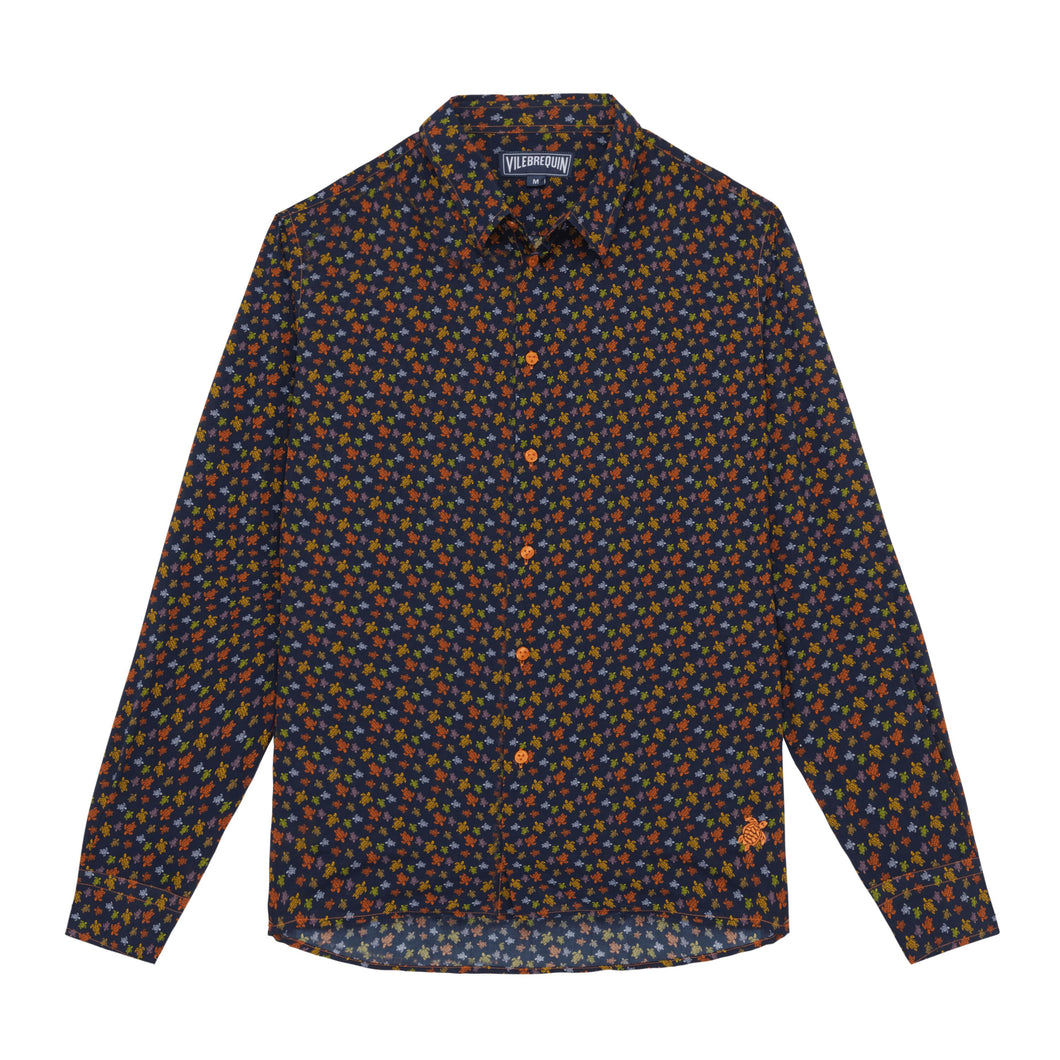 Organic Cotton Voile Shirt Micro Ronde Des Tortues
