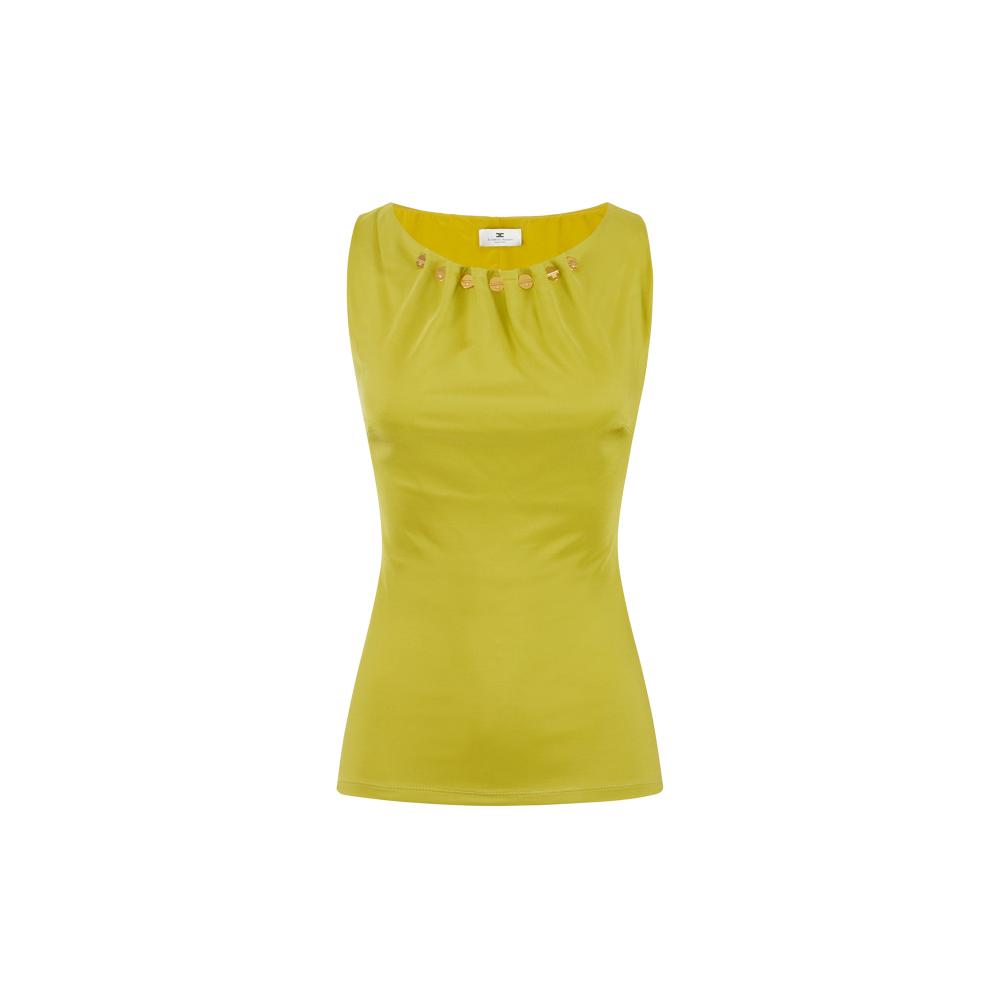 Jersey top with jewel buttons