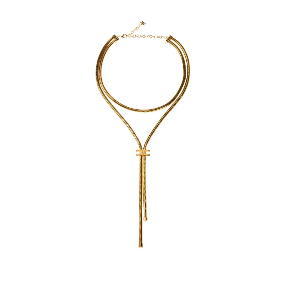 Necklace with snake pattern and logo