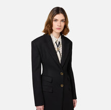 Load image into Gallery viewer, Tuxedo-style coat in crêpe fabric
