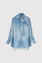 Load image into Gallery viewer, Oversized Silk Shirt with Bow
