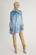 Load image into Gallery viewer, Oversized Silk Shirt with Bow
