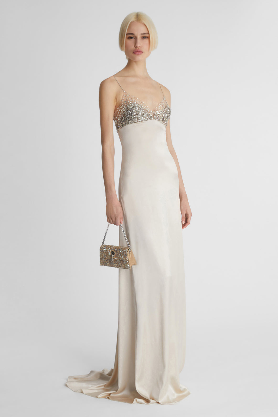 Long Dress with Crystal Details