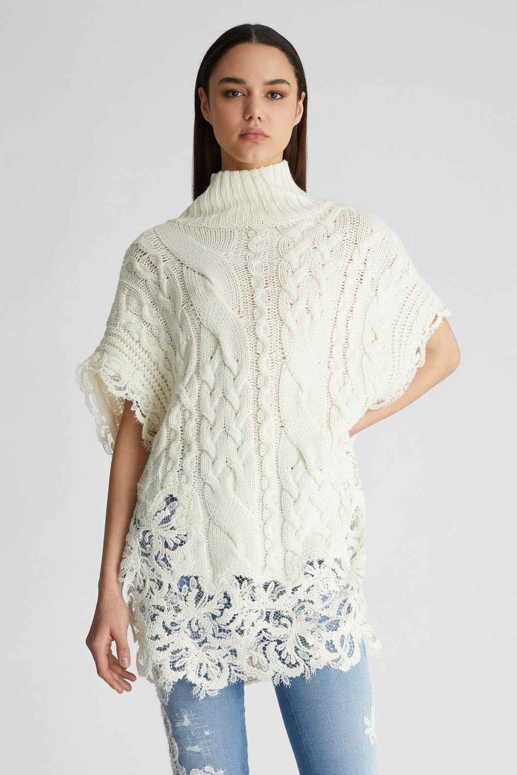 Oversized Sweater with Lace
