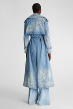 Load image into Gallery viewer, Denim trench coat with embroidery
