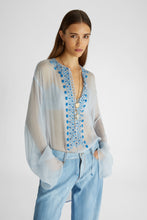 Load image into Gallery viewer, Kaftan shirt with ethnic embroidery
