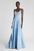 Load image into Gallery viewer, Long denim dress with lace

