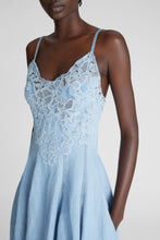 Load image into Gallery viewer, Long denim dress with lace
