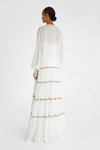 Load image into Gallery viewer, Long muslin dress with ethnic embroidery
