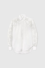 Load image into Gallery viewer, Poplin shirt with puff sleeves and rebrodé lace
