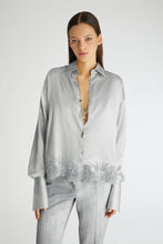 Load image into Gallery viewer, Satin regular shirt with lace
