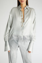 Load image into Gallery viewer, Satin regular shirt with lace
