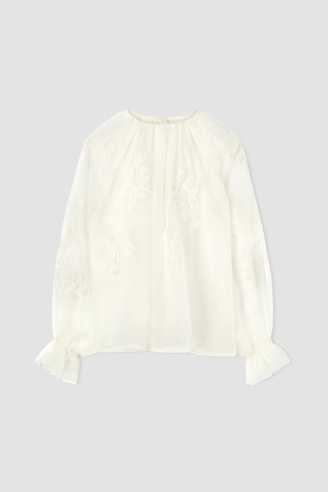 Organza blouse with lace applications