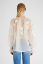 Load image into Gallery viewer, Organza blouse with lace applications
