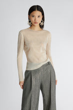 Load image into Gallery viewer, Long-sleeved tulle top with crystals
