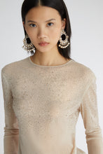 Load image into Gallery viewer, Long-sleeved tulle top with crystals
