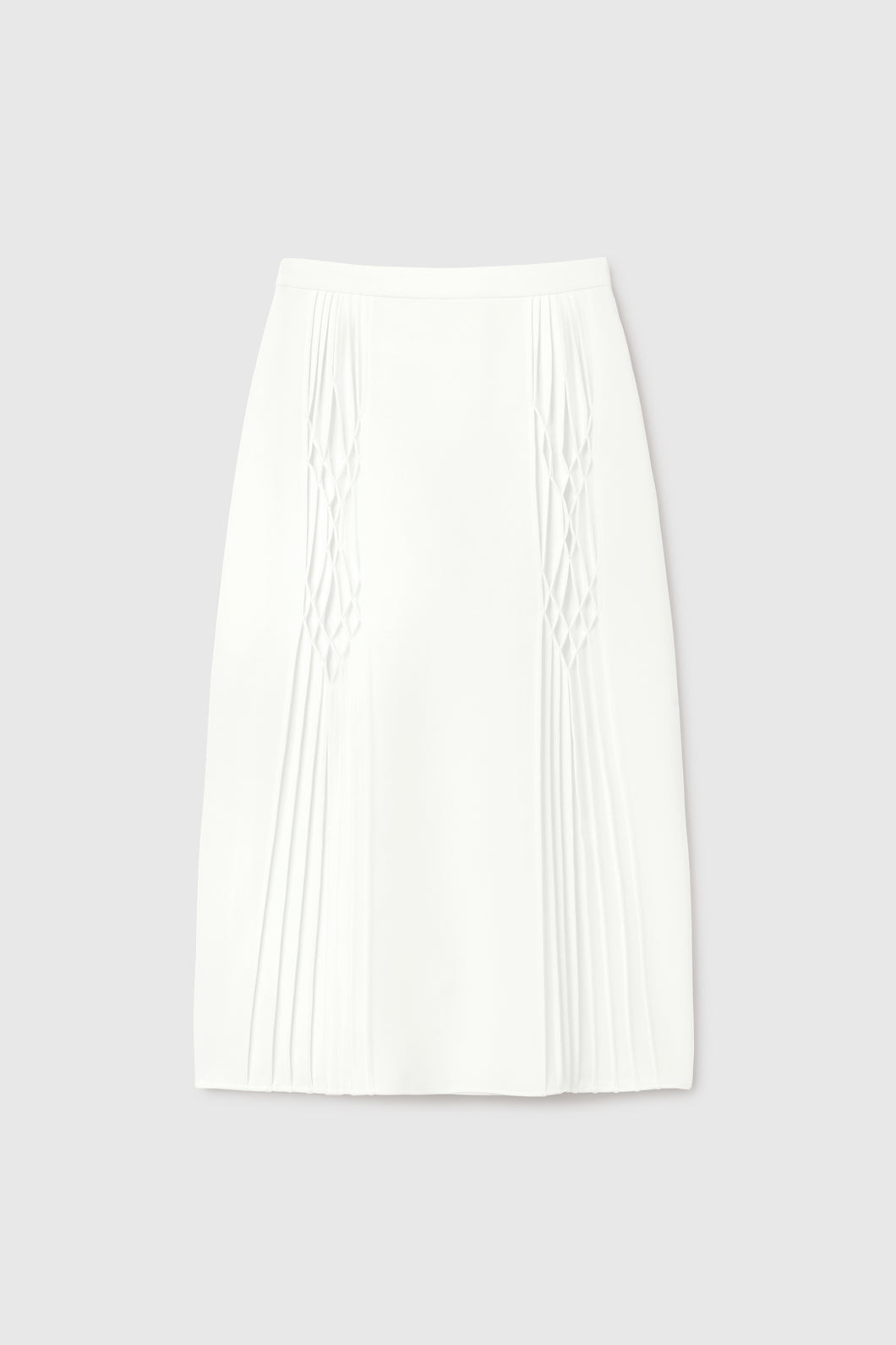 Pencil skirt with smock stitch