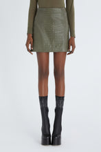 Load image into Gallery viewer, Crocodile print leather miniskirt
