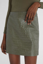 Load image into Gallery viewer, Crocodile print leather miniskirt
