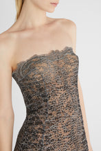 Load image into Gallery viewer, Bustier dress with python-effect microcrystals
