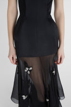 Load image into Gallery viewer, Silk and lace bustier dress with skirt
