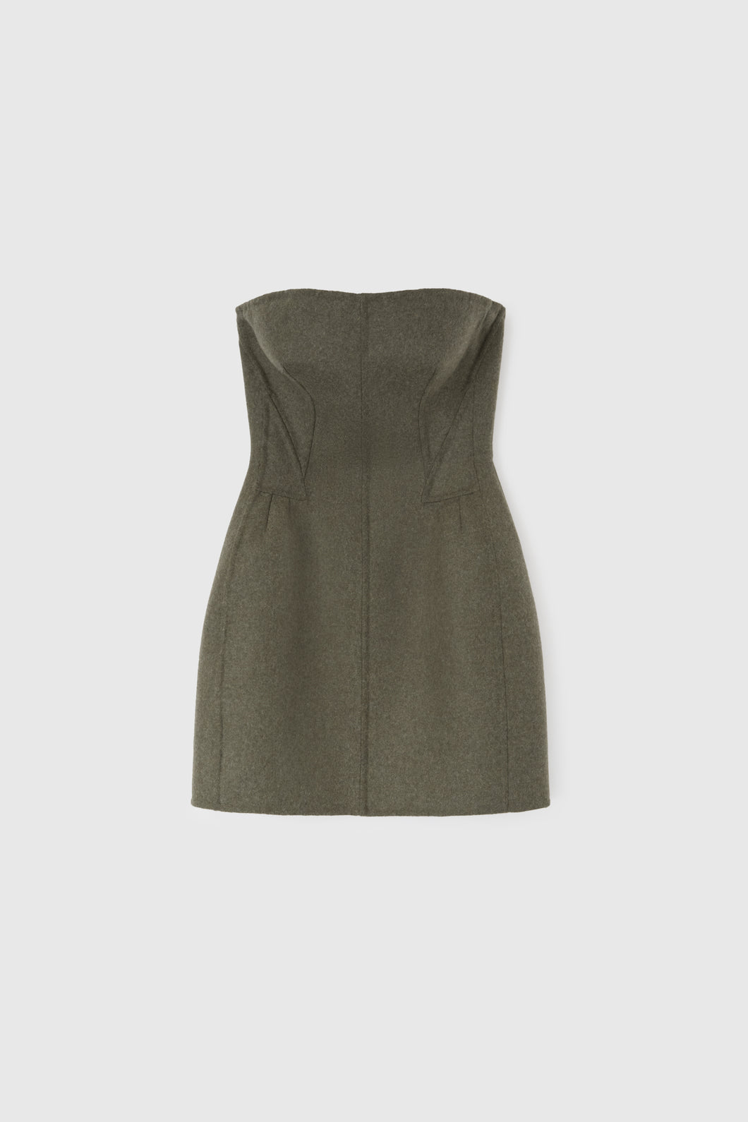 Short bustier dress in double wool