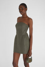 Load image into Gallery viewer, Short bustier dress in double wool
