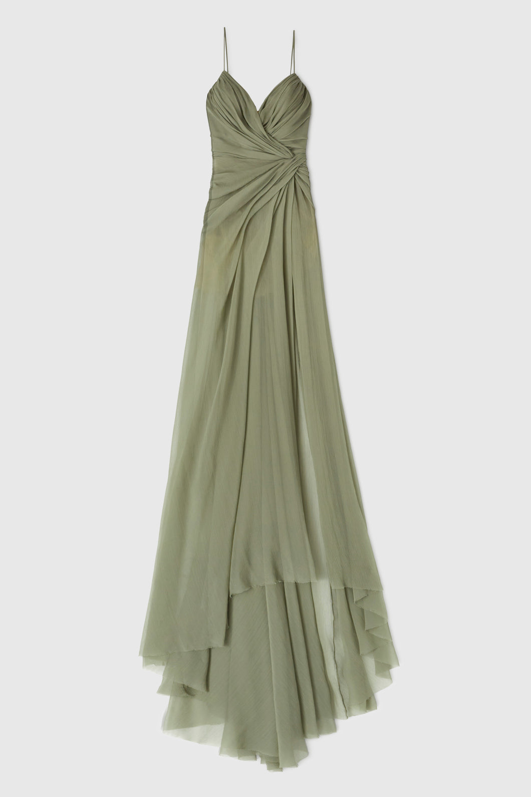 Long silk dress with slit