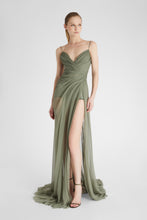 Load image into Gallery viewer, Long silk dress with slit
