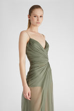 Load image into Gallery viewer, Long silk dress with slit
