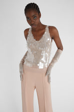 Load image into Gallery viewer, Pure merino wool tank top with sequins
