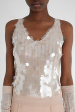 Load image into Gallery viewer, Pure merino wool tank top with sequins
