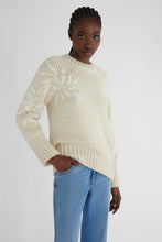 Load image into Gallery viewer, Alpaca blend jumper with handmade embroidery
