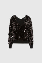 Load image into Gallery viewer, Pure merino wool sweater with V-neck and all over sequins
