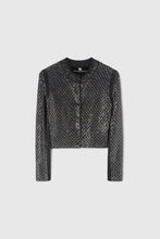 Load image into Gallery viewer, Wool and cashmere blend cardigan with hand-applied micro-crystals
