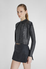 Load image into Gallery viewer, Wool and cashmere blend cardigan with hand-applied micro-crystals
