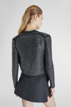 Load image into Gallery viewer, Wool and cashmere blend cardigan with hand-applied micro-crystals
