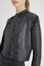 Load image into Gallery viewer, Wool and cashmere blend cardigan with hand-applied micro-crystals
