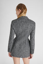 Load image into Gallery viewer, Double-breasted wool herringbone effect sculpture jacket
