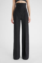 Load image into Gallery viewer, Wool bootcut trousers with waistband
