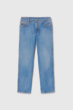 Load image into Gallery viewer, Straight denim trousers with handmade embroidery
