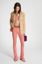 Load image into Gallery viewer, Single-breasted jacket in clouded suede with topstitching and broguing details.
