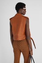 Load image into Gallery viewer, Leather biker waistcoat
