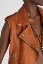 Load image into Gallery viewer, Leather biker waistcoat
