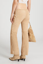 Load image into Gallery viewer, Straight trousers in clouded suede with buttons.
