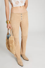 Load image into Gallery viewer, Straight trousers in clouded suede with buttons.

