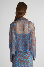 Load image into Gallery viewer, Pure silk chiffon shirt with lace details and micro flower print
